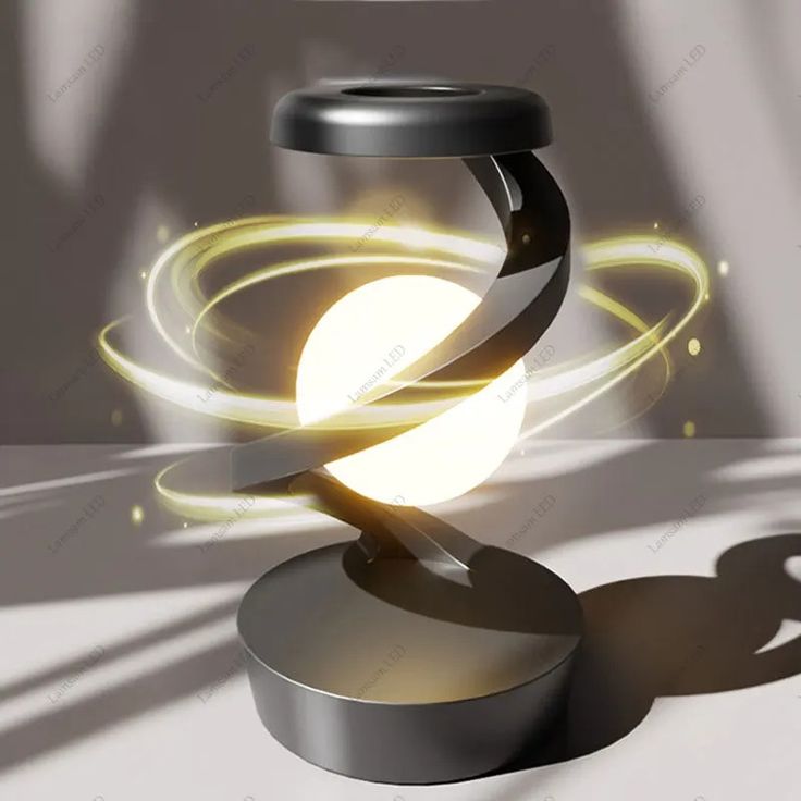 RGB Spiral Rotating Moon Lamp