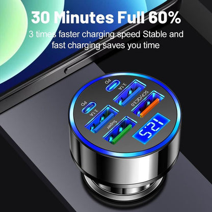 6 In 1 USB Car Charger