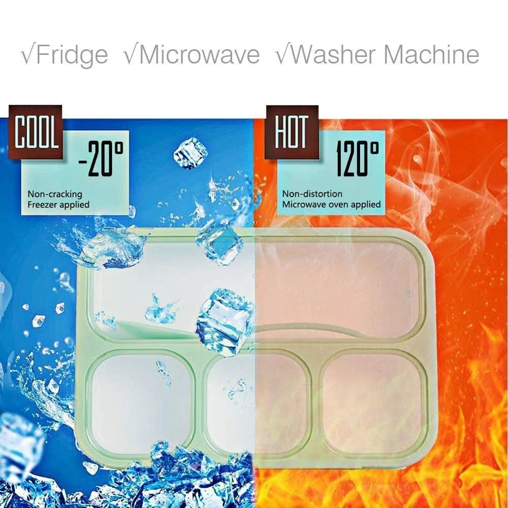 4 Compartment Food Grade Plastic Lunch Box