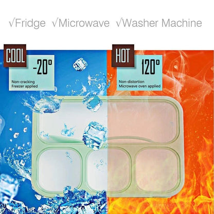 4 Compartment Food Grade Plastic Lunch Box