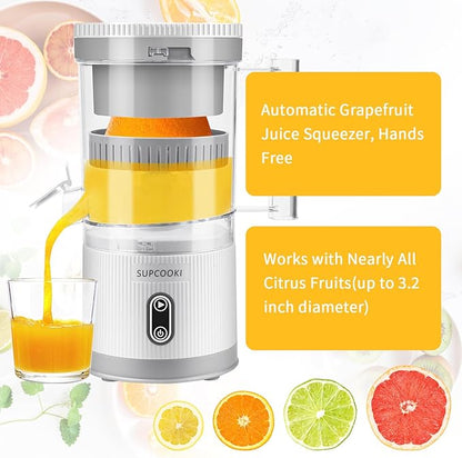 Electric Citrus Juicer, Rechargeable Juicer Machine with USB Cable