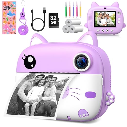 Kids Camera with Instant Print & 2.5K Digital Video