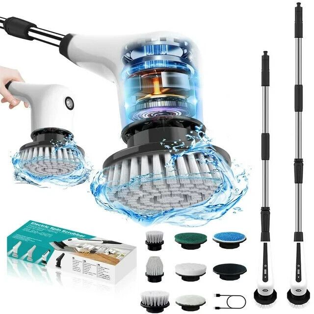 9 in 1 Cordless Electric Spin Scrubber