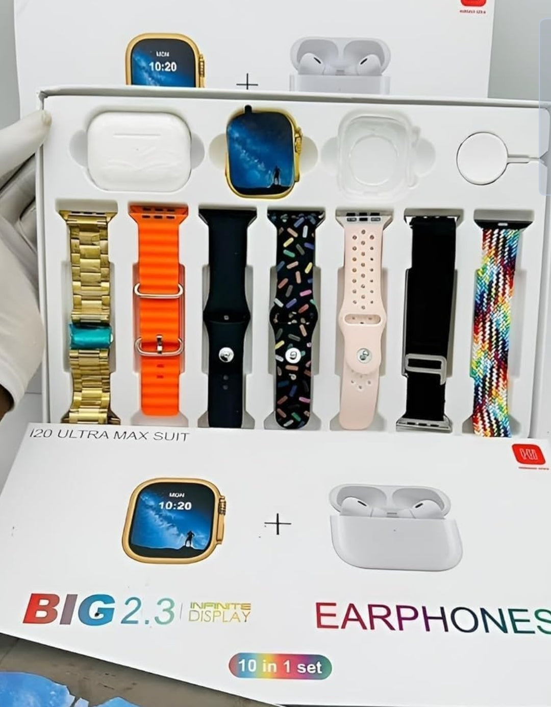 i20 Ultra MAX Suit SmartWatch + ear buds Pro with Transparent Screen Guard