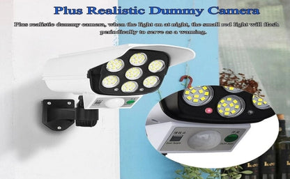 Realistic dummy camera with LED lights and warning light
