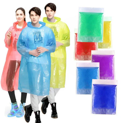 Unisex Disposable Rain Coat for Emergency Smallest Pocket Size (pack of 5)
