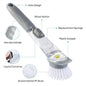 White Liquid Dispenser Kitchen Cleaning Brush