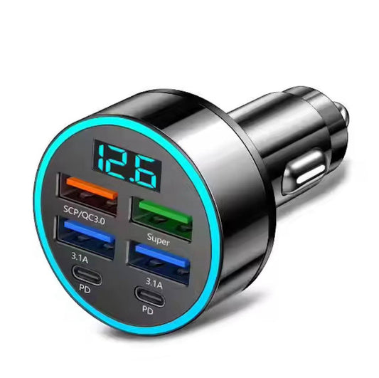 6 In 1 USB Car Charger