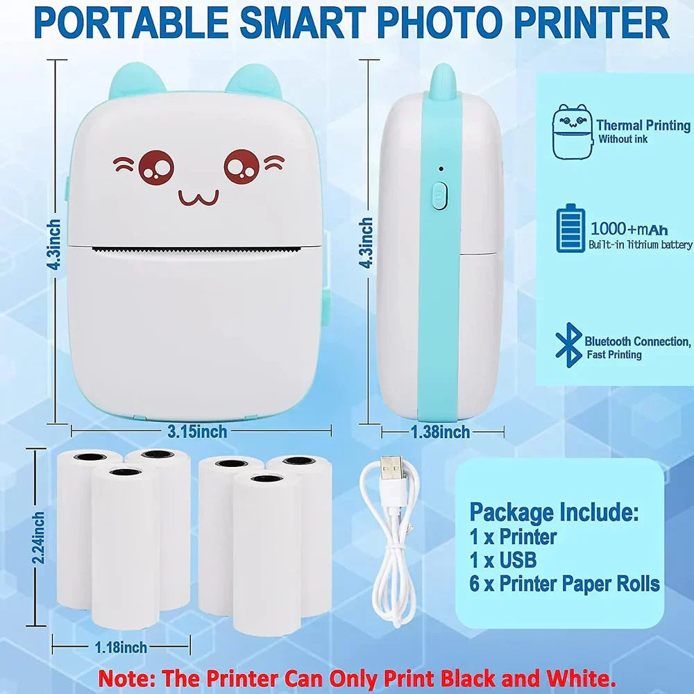 Mini Portable Thermal Bluetooth Printer